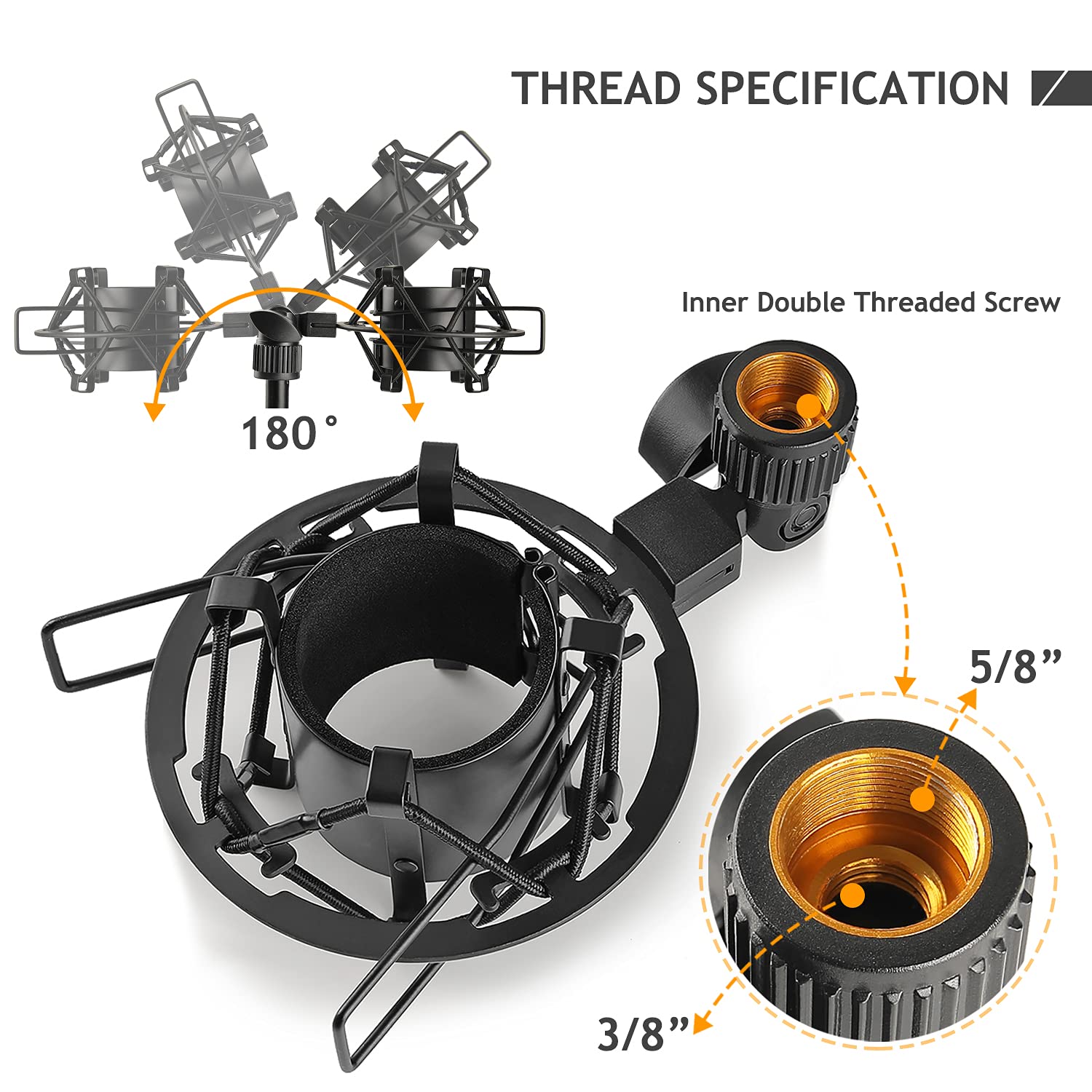 AT2020 Desktop Microphone Stand, Adjustable Table Mic Stand with Mic Shock Mount for Audio Technica AT2020 AT2020USB+ AT2035 ATR
